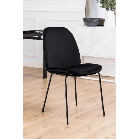 Krzesło tapicerowane ELARA czarne - Zdjęcie 7