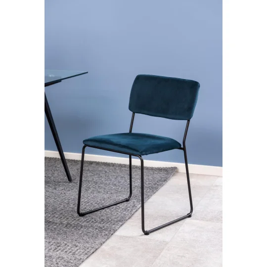 Krzesło tapicerowane SABRINA niebieskie - Zdjęcie 5