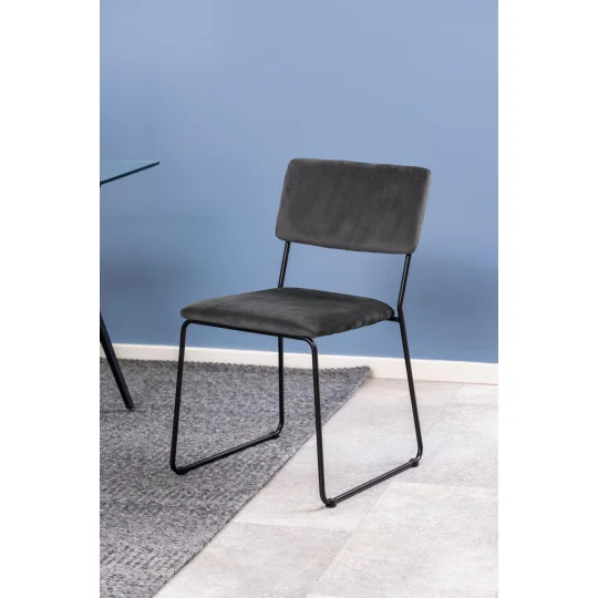Krzesło tapicerowane SABRINA antracytowe - Zdjęcie 5