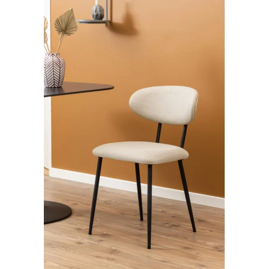 Krzesło tapicerowane MAE beżowy - Zdjęcie 4