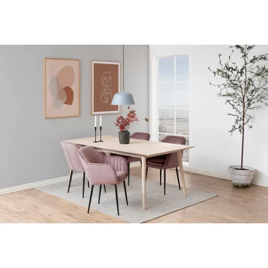 Krzesło tapicerowane IAN różowe - nogi czarne - Zdjęcie 6