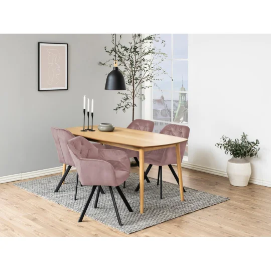 Krzesło tapicerowane HUGO różowe - Zdjęcie 6