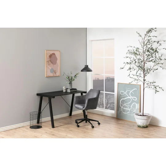 Krzesło biurowe tapicerowane SAMUEL ciemnoszare - Zdjęcie 6