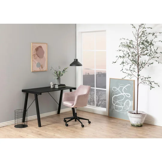 Krzesło biurowe tapicerowane SAMUEL różowe - Zdjęcie 6