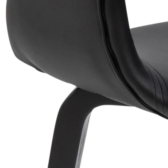 Krzesło z ekoskóry ORTE czarne - Zdjęcie 4