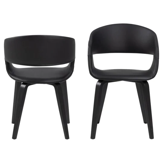 Krzesło z ekoskóry ORTE czarne - Zdjęcie 2