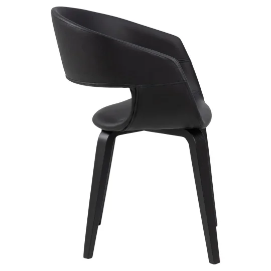 Krzesło z ekoskóry ORTE czarne - Zdjęcie 3