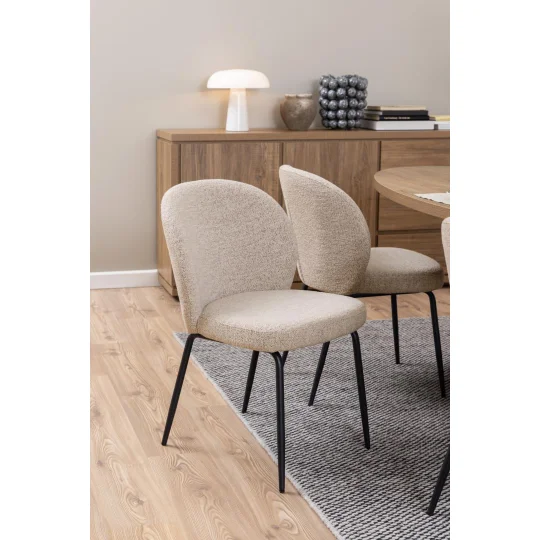 Krzesło tapicerowane GEMINI jasnobrązowe - Zdjęcie 5