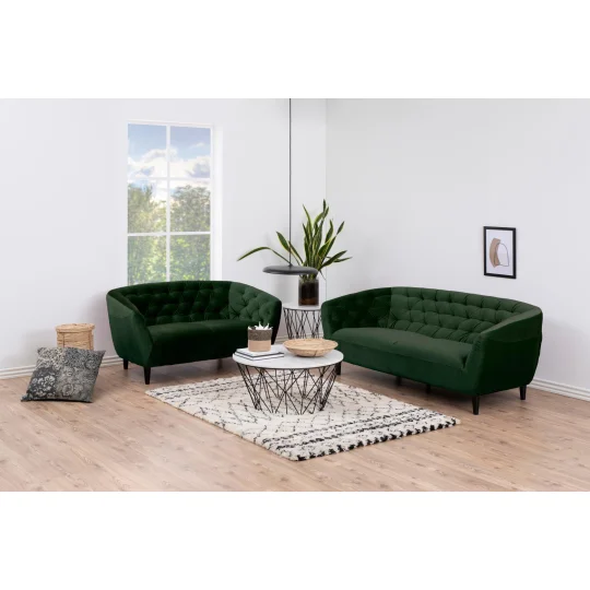 Sofa trzyosobowa tapicerowana BRAD zielona - Zdjęcie 6