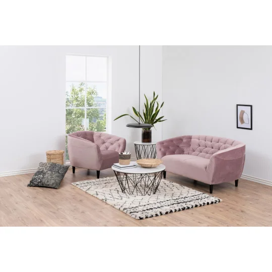 Fotel tapicerowany SORA różowy - Zdjęcie 6