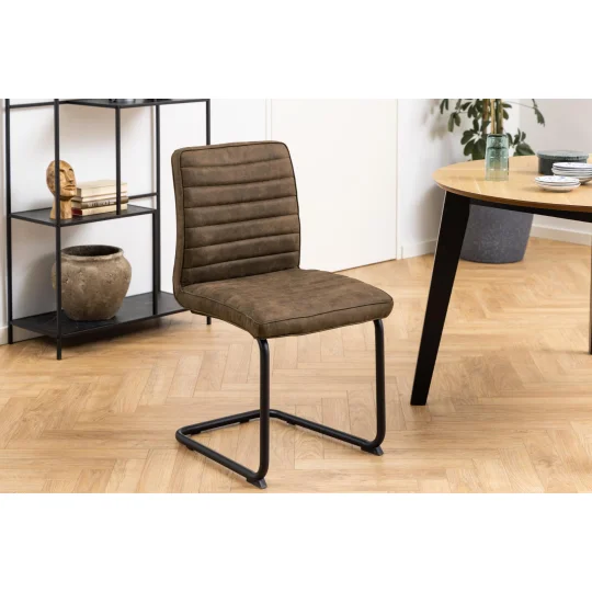 Krzesło tapicerowane ASPEN brązowe - Zdjęcie 5