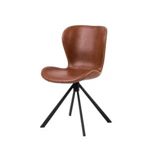 Krzesło z ekoskóry NORA brązowe