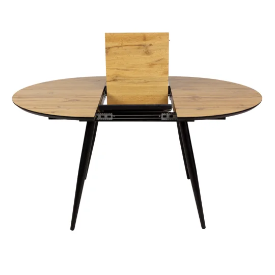 Stół rozkładany LEVIN fi 110 + 4 krzesła SANTI ciemnoszary - Zdjęcie 6
