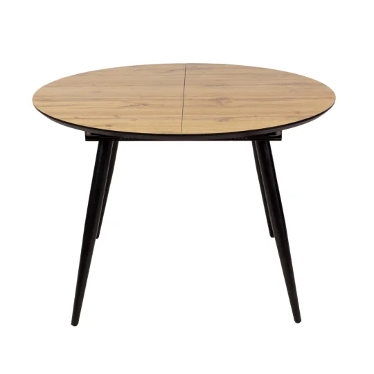 Stół rozkładany LEVIN fi 110 + 4 krzesła OLIVIER czarny - Zdjęcie 4