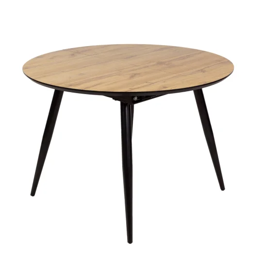 Stół rozkładany LEVIN fi 110 + 4 krzesła OLIVIER czarny - Zdjęcie 3