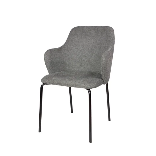 Stół NELSON fi 100 + 4 krzesła OLIVIER jasnoszary - Zdjęcie 6