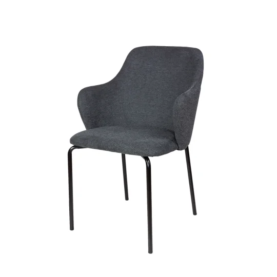 Stół rozkładany LEVIN fi 110 + 4 krzesła OLIVIER ciemnoszary - Zdjęcie 9