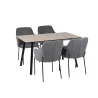 Stół NOWRA 140/180 + 4 krzesła OLIVIER ciemnoszary