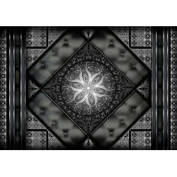 Fototapeta - Symetryczna kompozycja - czarny deseń w orientalny wzór z pikowaniem