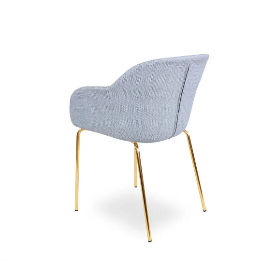 Krzesło tapicerowane SHELL - złote nogi - Zdjęcie 4