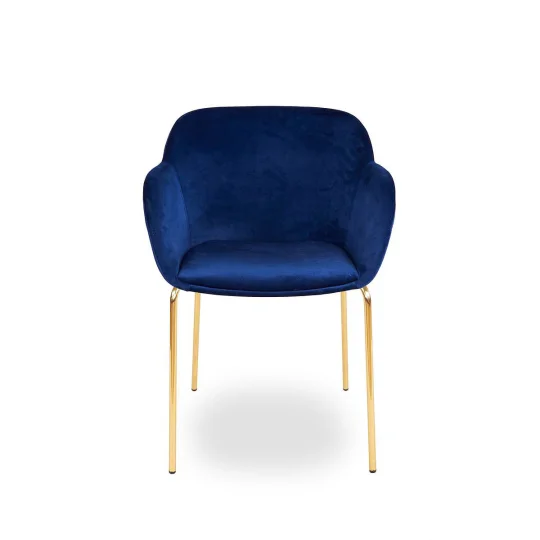 Krzesło tapicerowane SHELL - złote nogi - Zdjęcie 2