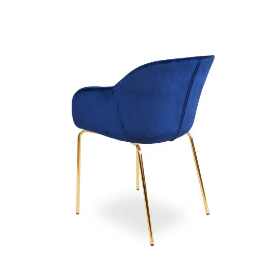 Krzesło tapicerowane SHELL - złote nogi - Zdjęcie 4