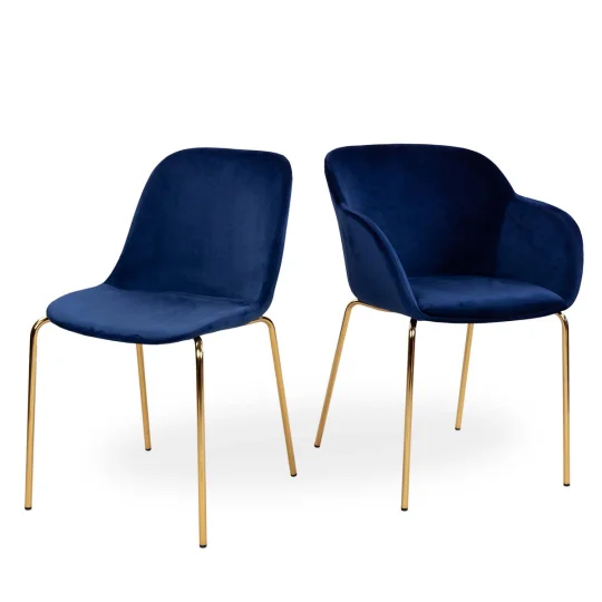 Krzesło tapicerowane SHELL - złote nogi - Zdjęcie 7
