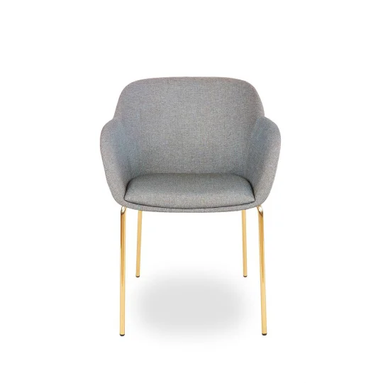 Krzesło tapicerowane SHELL - złote nogi - Zdjęcie 2