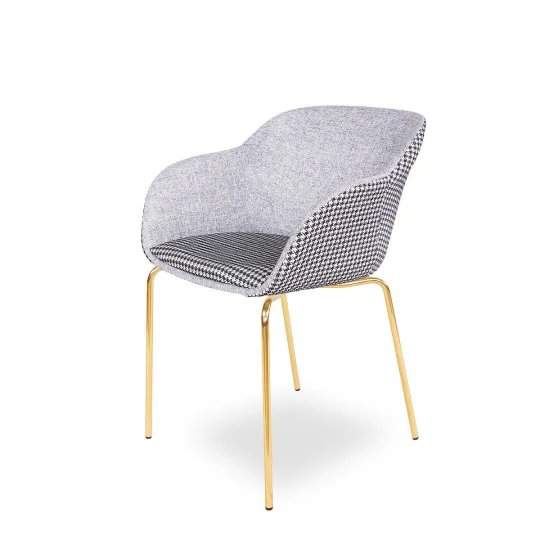 Krzesło tapicerowane SHELL - złote nogi