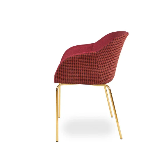 Krzesło tapicerowane SHELL - złote nogi - Zdjęcie 3