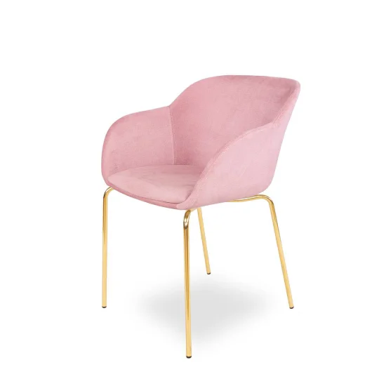 Krzesło tapicerowane SHELL - złote nogi