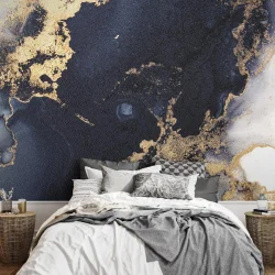 Fototapeta - Marmur i granat - abstrakcyjny teksturowany wzór inspirowany gwieździstym niebem