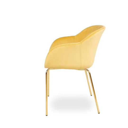 Krzesło tapicerowane SHELL - złote nogi - Zdjęcie 3