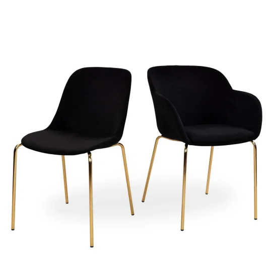 Krzesło tapicerowane SHELL - złote nogi - Zdjęcie 6