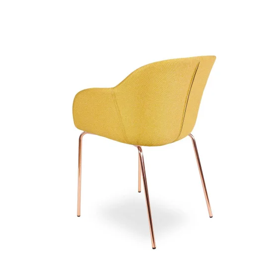 Krzesło tapicerowane SHELL - różowo złote nogi - Zdjęcie 4
