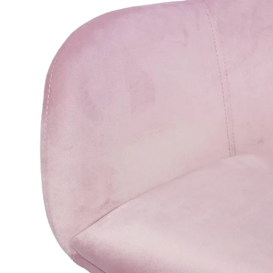Krzesło tapicerowane SHELL - różowo złote nogi - Zdjęcie 5