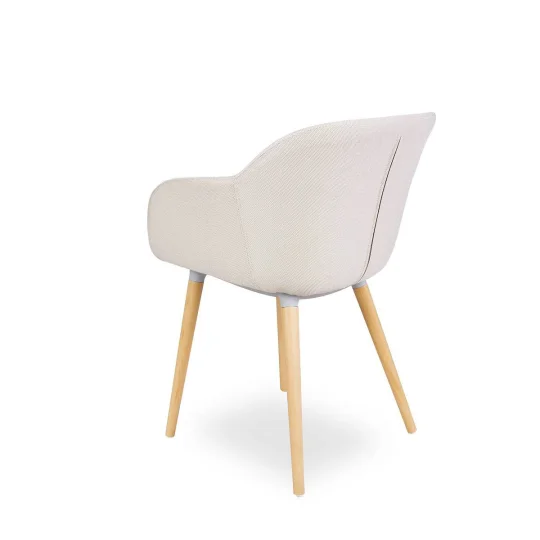 Krzesło tapicerowane SHELL - bukowe nogi - Zdjęcie 4