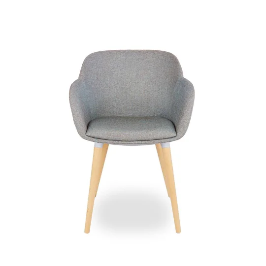 Krzesło tapicerowane SHELL - bukowe nogi - Zdjęcie 2