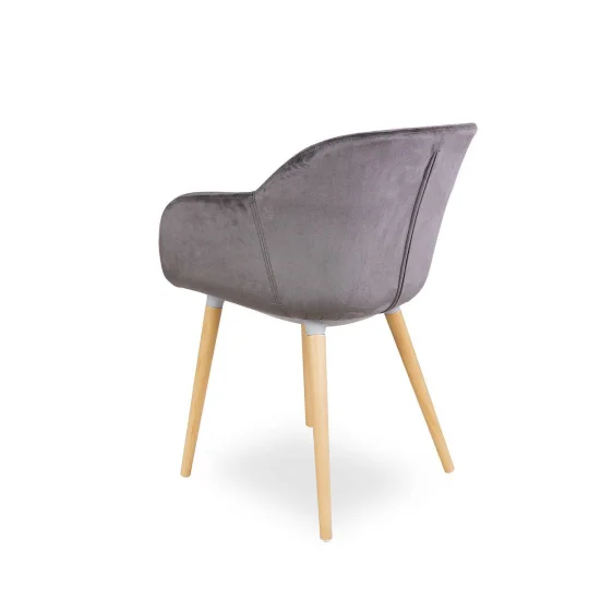 Krzesło tapicerowane SHELL - bukowe nogi - Zdjęcie 4
