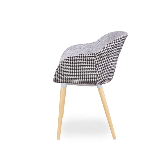 Krzesło tapicerowane SHELL - bukowe nogi - Zdjęcie 3