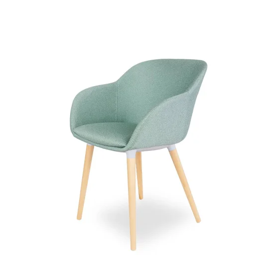 Krzesło tapicerowane SHELL - bukowe nogi