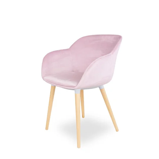 Krzesło tapicerowane SHELL - bukowe nogi