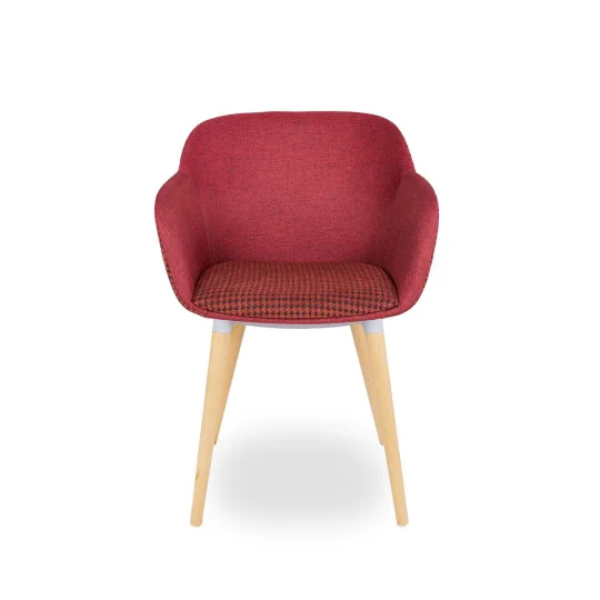 Krzesło tapicerowane SHELL - bukowe nogi - Zdjęcie 2