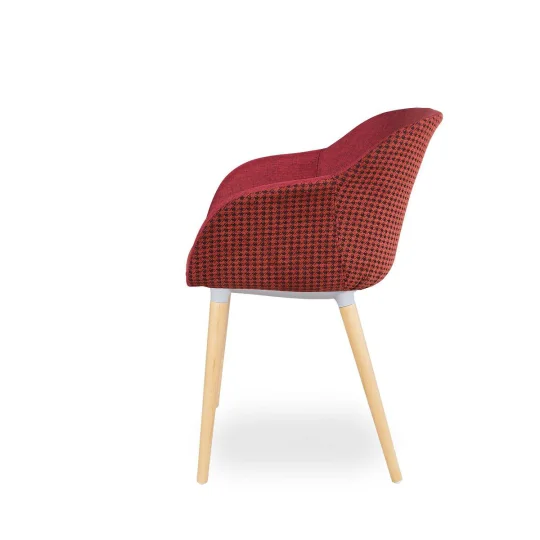 Krzesło tapicerowane SHELL - bukowe nogi - Zdjęcie 3