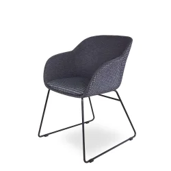 Krzesło tapicerowane SHELL - czarne płozy