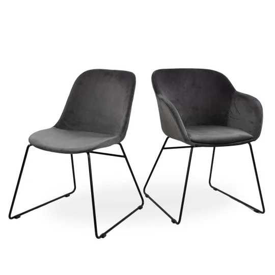 Krzesło tapicerowane SHELL - czarne płozy - Zdjęcie 7