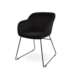 Krzesło tapicerowane SHELL - czarne płozy