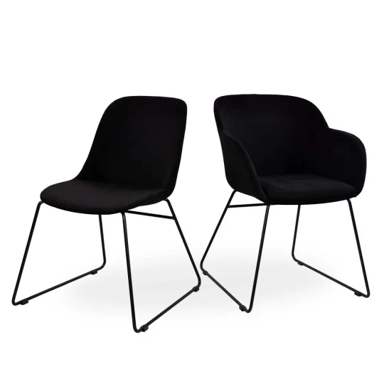 Krzesło tapicerowane SHELL - czarne płozy - Zdjęcie 6