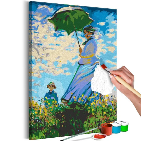Obraz do samodzielnego malowania - Claude Monet: Kobieta z parasolem - Zdjęcie 2
