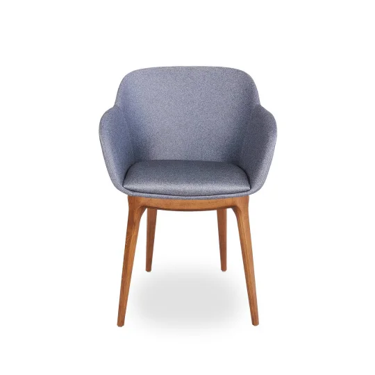 Krzesło tapicerowane SHELL - ciemne bukowe nogi - Zdjęcie 2